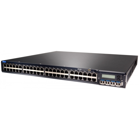 Коммутатор Juniper Networks EX 4200, 48-port 10/100/1000BaseT (8-ports PoE) + 320W AC PS, includes 50cm VC cable (EX4200-48T). Изображение 1