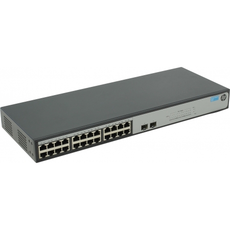 HP 1420-24G-2SFP Switch (Unmanaged, 24*10/100/1000 + 2 SFP, QoS, fanless, 19'') (JH017A). Изображение 1