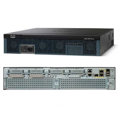 Cisco 2951 with 3 onboard GE, 4 EHWIC slots, 3 DSP slots, 1 ISM slot, 256MB CF default, 512MB DRAM default, IP Base (CISCO2951/K9). Изображение 2
