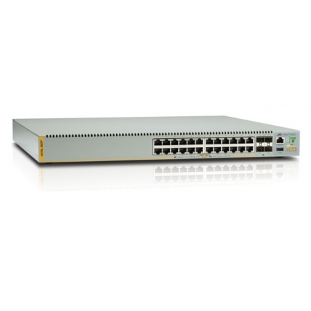 Коммутатор Allied Telesis Gigabit Edge Switch with 24 x 10/100/1000T POE+ ports, 4 x 1G SFP ports. Requires licenses to enable 10G uplink and to enable stacking feature + NCB1 (AT-x510L-28GP-50). Изображение 1