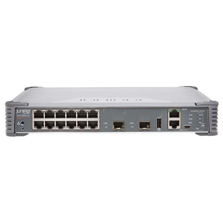 Коммутатор Juniper Networks EX2300 Compact Fanless 12-port 10/100/1000BaseT PoE+, 2 x 1/10G SFP/SFP+ (optics sold separately) (EX2300-C-12P). Изображение 1
