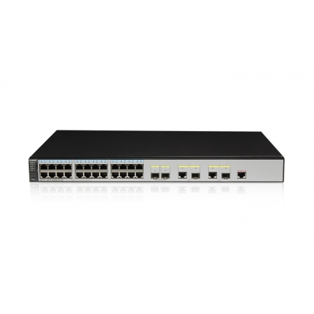 Коммутатор Huawei S5701-28TP-PWR-LI-AC(12 Ethernet 10/100/1000 PoE+ ports,12 Ethernet 10/100/1000 ports,2 Gig SFP and 2 dual-purpose 10/100/1000 or SFP,AC) (S5701-28TP-PWR-LI-AC). Изображение 1