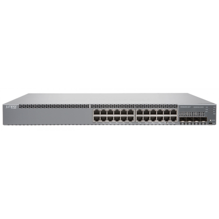 Коммутатор Juniper Networks EX3400 24-port 10/100/1000BaseT, 4 x 1/10G SFP/SFP+, 2 x 40G QSFP+, redundant fans, front-to-back airflow, 1 DC PSU JPSU-150-DC-AFO included (optics sold separately) (EX3400-24T-DC). Изображение 1