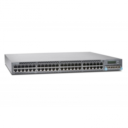 Коммутатор Juniper Networks EX4300 TAA, 48-Port 10/100/1000BaseT PoE-plus + 1100W AC PS (provides 800W PoE+ power) (EX4300-48P-TAA). Изображение 1