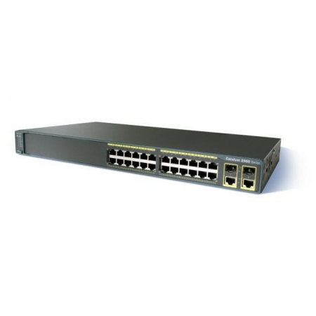 Коммутатор Cisco Catalyst 2960 Plus 24 10/100 (8 PoE) + 2 T/SFP LAN Lite (WS-C2960+24LC-S). Изображение 1