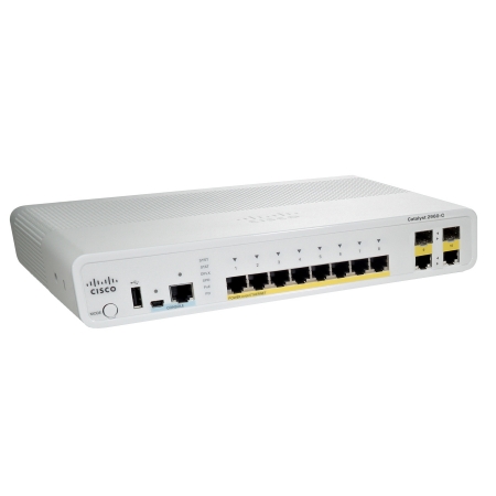 Коммутатор Cisco Catalyst 2960C Switch 8 FE, 2 x Dual Uplink, Lan Base (WS-C2960C-8TC-L). Изображение 1
