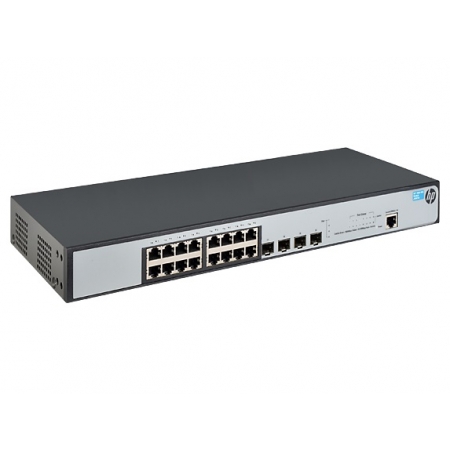 HP 1920-16G Switch (Web-managed, Limited CLI, 16*10/100/1000 + 4*SFP, static routing, fanless, rack-mounting, 19