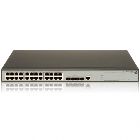 HP V1910-24G Switch (Managed, 24*10/100/1000 + 4 SFP, static routing, 19'') (JE006A). Изображение 1