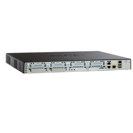 Cisco 2901 with 2 onboard GE, 4 EHWIC slots, 2 DSP slots, 1 ISM slot, 256MB CF default, 512MB DRAM default, IP Base (CISCO2901/K9). Изображение 2