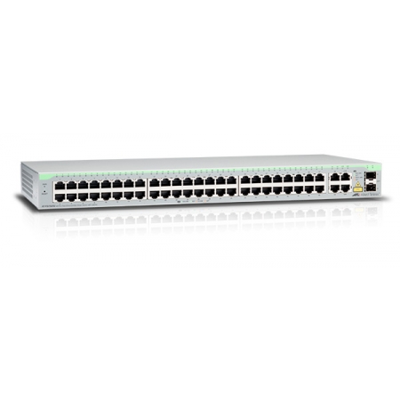 Коммутатор Allied Telesis 48  Port Fast Ethernet WebSmart Switch with 4 uplink ports (2  x 10/100/1000T and  2 x SFP-10/100/1000T Combo ports) (AT-FS750/52). Изображение 1