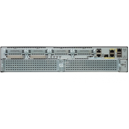 Cisco 2951 with 3 onboard GE, 4 EHWIC slots, 3 DSP slots, 1 ISM slot, 256MB CF default, 512MB DRAM default, IP Base (CISCO2951/K9). Изображение 3
