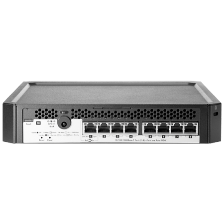 HP PS1810-8G Switch (WEB-Managed, Optimized for HP ProLiant Server, 8*10/100/1000, Fanless design, Desktop, Mounts on HP Proliant MicroServer Gen8) (J9833A). Изображение 1