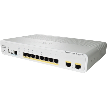 Коммутатор Cisco Catalyst 2960C PD PSE Switch 8 FE PoE, 2 x 1G, PoE+ LAN Base (WS-C2960CPD-8PT-L). Изображение 1