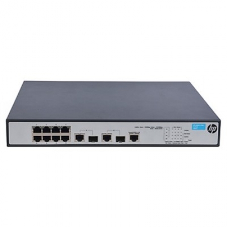 HP 1910-8-PoE+ Switch(Web-managed, 8*10/100 PoE+, 90W, 2 dual SFP, static routing, 19