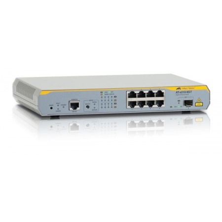 Коммутатор Allied Telesis L2+ switch with 8 x 10/100/1000TX ports and 1 SFP port (9 ports total) (AT-x210-9GT-50). Изображение 1