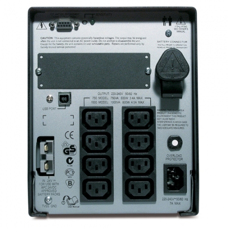 ИБП APC  Smart-UPS  800W/1000VA Extended Runtime XL, Line-Interactive, user repl. batt., Extended range Automatic Voltage Regulation (AVR), SmartSlot, USB compatible (SUA1000XLI). Изображение 3