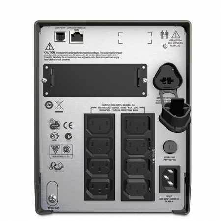 ИБП APC  Smart-UPS LCD 670W / 1000VA, Interface Port SmartSlot, USB, 230V (SMT1000I). Изображение 2