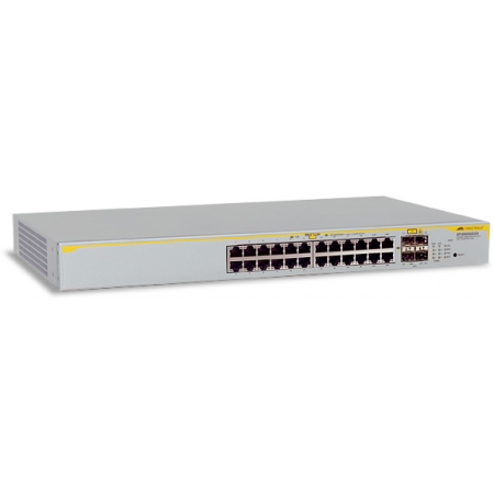 Коммутатор Allied Telesis Layer 2 switch with 24-10/100/1000Base-T ports plus 4 active SFP slots (unpopulated) (AT-8000GS/24). Изображение 1