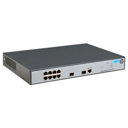 HP 1920-8G-PoE+ (65W) Switch (Web-managed, Limited CLI, 8*10/100/1000 PoE+, 2*SFP, PoE+ 65W, static routing, fanless, rack-mounting, 19