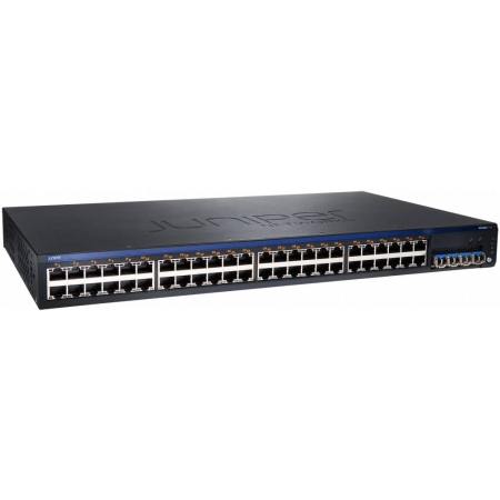 Коммутатор Juniper Networks EX2200 TAA, 48-Port 10/100/1000BaseT (48-ports PoE) with 4 SFP Uplink Ports (Optics not Included) (EX2200-48P-4G-TAA). Изображение 1