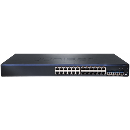 Коммутатор Juniper Networks EX2200, 24-port 10/100/1000BaseT (POE) + 4Gbe Uplink ports (EX2200-24P-4G). Изображение 1
