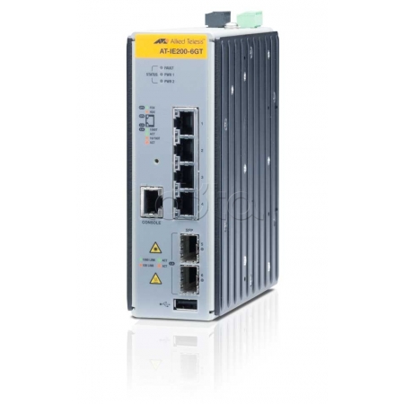 Коммутатор Allied Telesis Managed Industrial switch with 2 x 100/1000 SFP,  4 x 10/100/1000T, no Wifi (AT-IE200-6GT-80). Изображение 1
