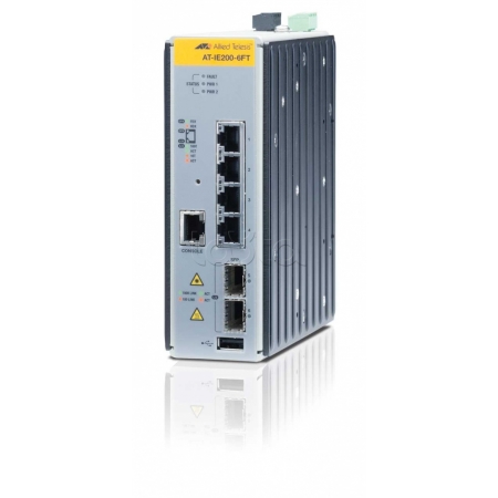 Коммутатор Allied Telesis Managed Industrial switch with 2 x 100/1000 SFP,  4 x 10/100TX, no Wifi (AT-IE200-6FT-80). Изображение 1