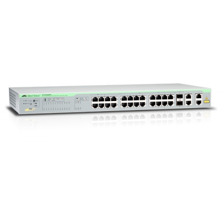 Коммутатор Allied Telesis 24  Port Fast Ethernet WebSmart Switch with 4 uplink ports (2  x 10/100/1000T and  2 x SFP-10/100/1000T Combo ports) (AT-FS750/28). Изображение 1