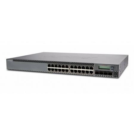 Коммутатор Juniper Networks EX3300 TAA, 24-Port 10/100/1000BaseT (24-Ports PoE+) with 4 SFP+ 1/10G Uplink Ports (Optics not included) (EX3300-24P-TAA). Изображение 1