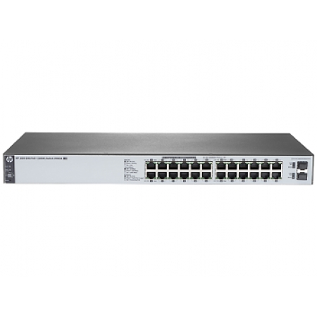 HP 1820-24G-PoE+ (185W) Switch (WEB-Managed, 12*10/100/1000 PoE+, 12*10/100/1000, 4*SFP, 185W, Fanless, Rack-mounting, 19