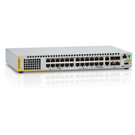 Коммутатор Allied Telesis L2+ managed stackable switch, 24 ports 10/100Mbps, 2-port SFP/Copper combo port,  2 dedicated stack slots, 1 Fixed AC power supply (AT-x310-26FT). Изображение 1