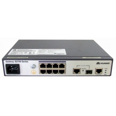 Коммутатор Huawei S2700-9TP-SI-AC(8 Ethernet 10/100 ports,1 dual-purpose 10/100/1000 or SFP,AC 110/220V) (S2700-9TP-SI-AC). Изображение 1