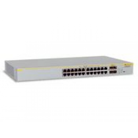 Коммутатор Allied Telesis Layer 2 switch with 24-10/100/1000Base-T ports with POE plus 4 active SFP slots (unpopulated) (AT-8000GS/24POE). Изображение 1