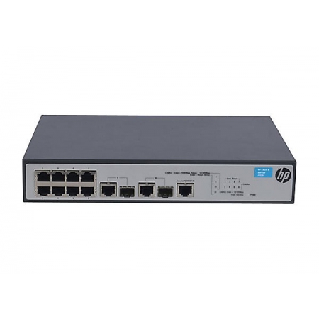 HP 1910-8 Switch(Web-managed, 8*10/100 + 2 dual SFP, static routing, 19
